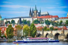 Hradčany and Mala Strana and Clasic river and Charles Bridge